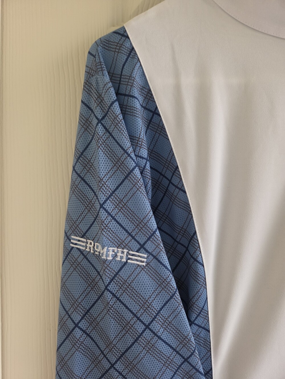 Romfh Schuyler Plaid Long Sleeve Show Shirt Blue White Women's Size Large - Picture 5 of 14
